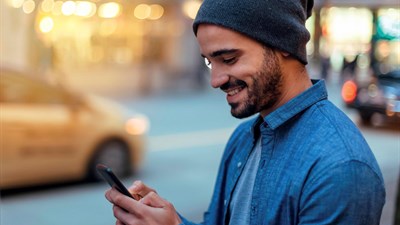 A women using her phone