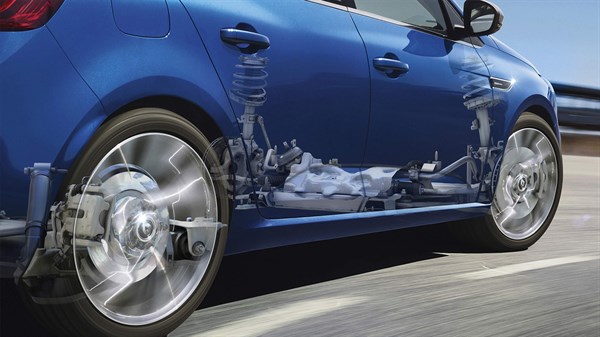 A 3D picture of the suspension used in Renault car