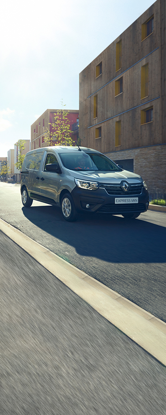 Renault Express Van Front View on the Road