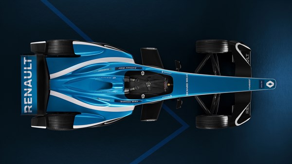 A top view of the Renault FORMULA E car