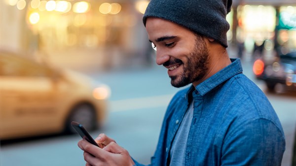 A man using his mobile
